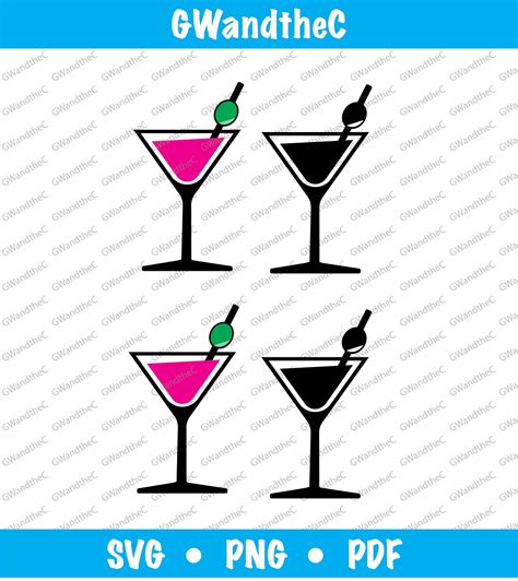 SVG Files For Cricut Martini Glass Cocktail Glass With Olive Digital