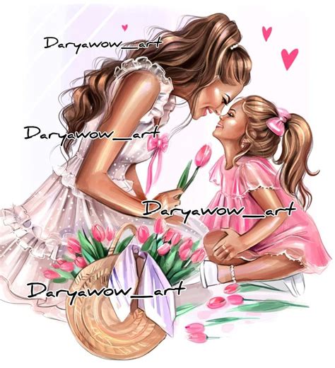 Pin By Elena On мама папа и детки ♥️ Mother Daughter Art Digital Art