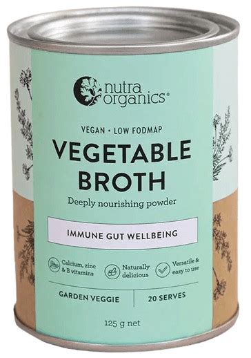 Nutra Organics Vegetable Broth 125g Powder Garden Veggie Nutra