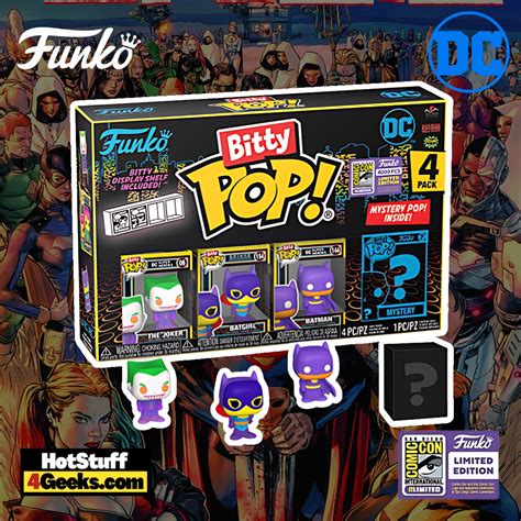 SDCC 2023 DC 4 Pack Bitty Pops The Joker Batgirl Batman Mystery