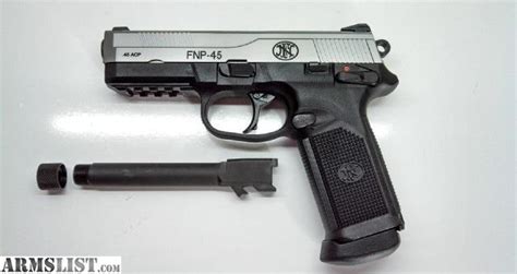 ARMSLIST For Sale FNH FNP 45 Stainless Pistol 45ACP Threaded Barrel