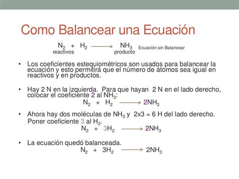 Balanceo De Ecuaciones Metodo Del Tanteo Tema 3