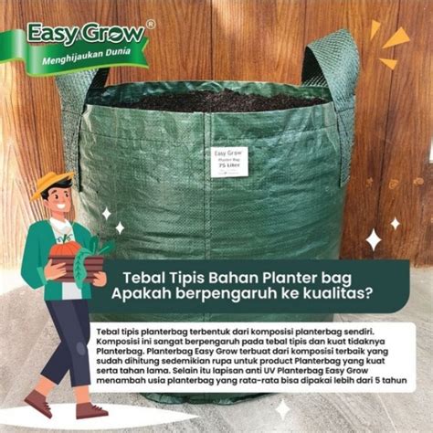 Jual PLANTER BAG 75 LITER EASY GROW POT TANAMAN MUDAH DIPINDAH