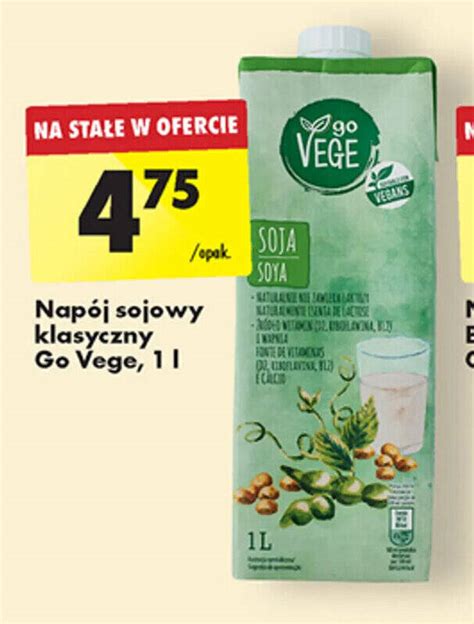 Promocja Napój sojowy klasyczny Go Vege 1 l Biedronka