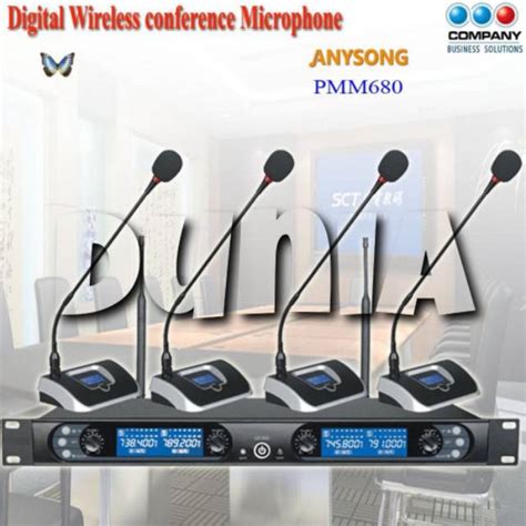 Jual Mic Wireless Meja Anysong PMM 680 Original 4 Mic Podium