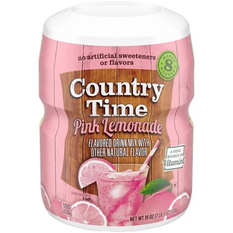 Country Time Pink Lemonade Powder Drink Mix Flavored With Other