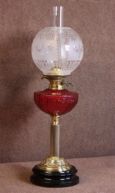 Antiques Atlas Antique Victorian Cranberry Glass Oil Lamp