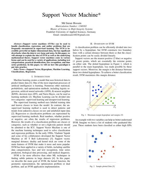 Pdf Support Vector Machine