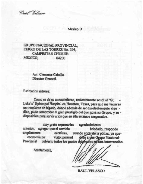 Carta Testimonio De Un Cliente Satisfecho Seguros Flores Mexicali