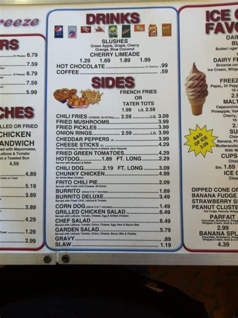 Menu At Dairy Freeze Restaurant Fort Smith Midland Blvd