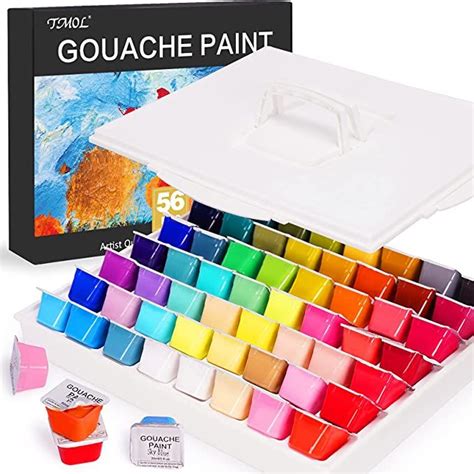 Gouache Paint Set 56 Colors X 30ml Unique Jelly Cup Design In A