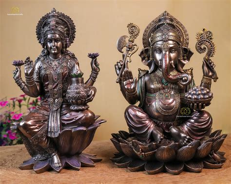 Buy Bronze Lakshmi Ganesha Statue Set Hindu Deities God Idol Inch