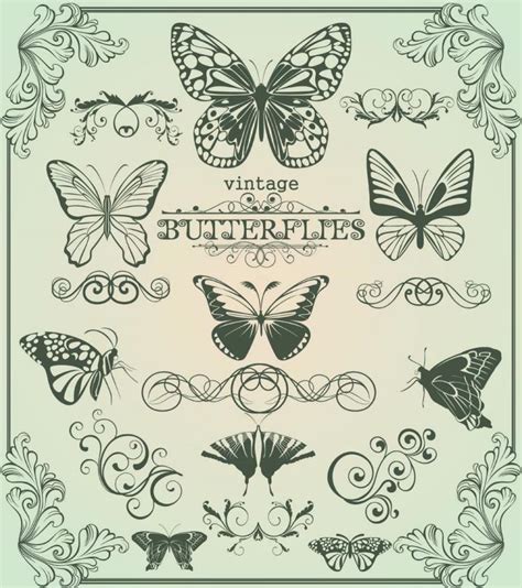 Butterfly pattern 1 vector Free Vector / 4Vector