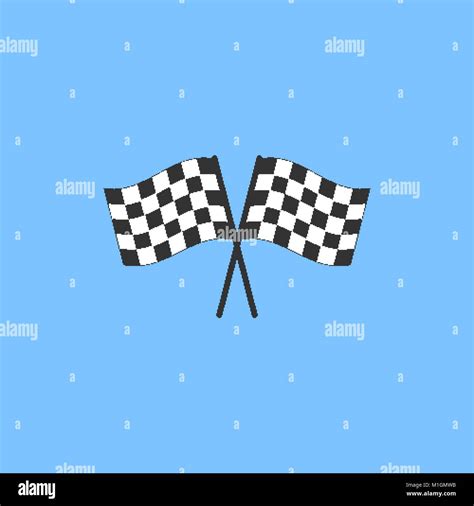 Crossed Checkered Flags Finish User Interface Race Icon Stock Vector