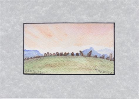 Small Original Watercolour Of Castlerigg Stone Circle Near Keswick In