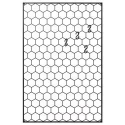 Naga Hexagonal Gitter Opslagstavle Sort Metal 40 X 60 Cm