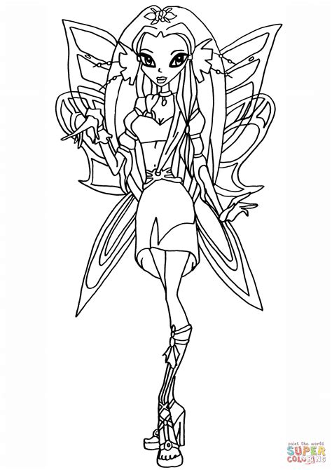 Winx Club Diana Fairy Coloring Page Free Printable Coloring Pages