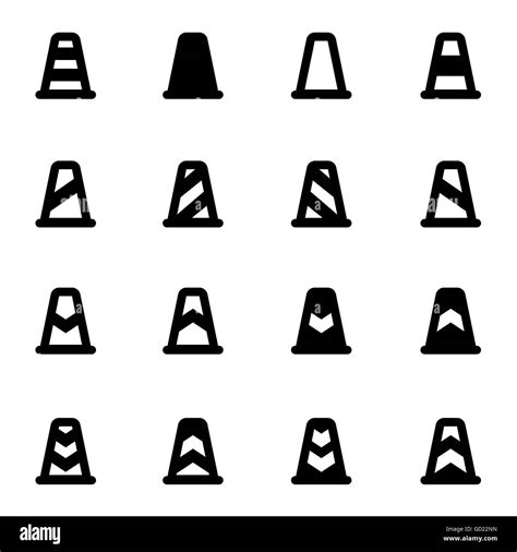 Vector Black Traffic Cone Icon Set Stock Vector Image And Art Alamy