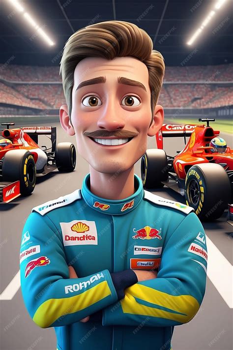 Premium Photo Formula 1 Pit Crew Member Cartoon Character 3d