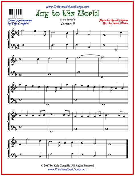 Printable Joy To The World Sheet Music