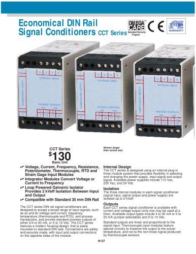 Economical Din Rail Signal Conditioners Cct Series Omega Pdf Catalogs Technical