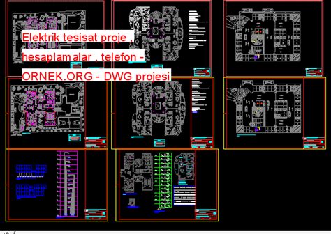 Proje Sitesi Elektrik Tesisat Proje Hesaplamalar Telefon Autocad