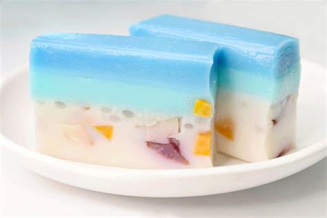 Two Layered Steamed Kueh Bubur Cha Cha Nyonya Snack With Yam Bits