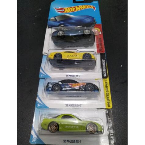 Jual Hot Wheels Mazda RX Paketan Warna Biru Kuning Hitam Hijau Shopee Indonesia