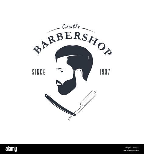 Barber Shop Vintage Logo Hipster Emblème Pour Létiquette Dun