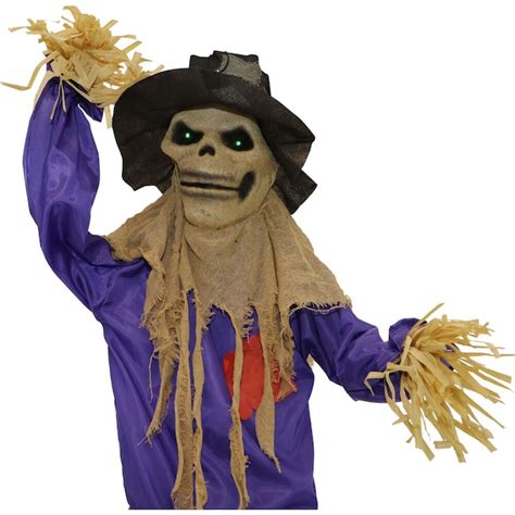 Haunted Hill Farm 6 Ft Freestanding Talking Lighted Scarecrow