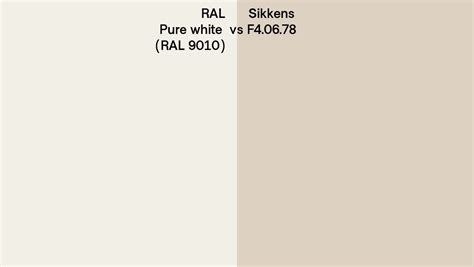 Ral Pure White Ral 9010 Vs Sikkens F4 06 78 Side By Side Comparison