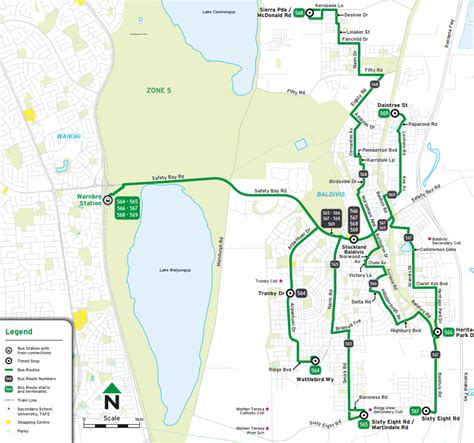 Transperth Bus Route From Warnbro Stn Baldivis Australia