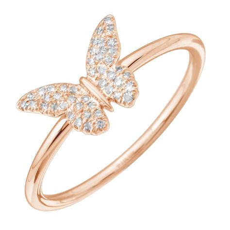 14K Rose Gold Diamond Butterfly Ring – Maurice's Jewelers