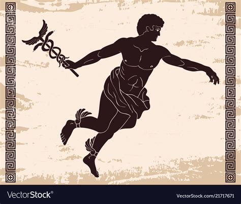 Ancient greek god hermes Royalty Free Vector Image