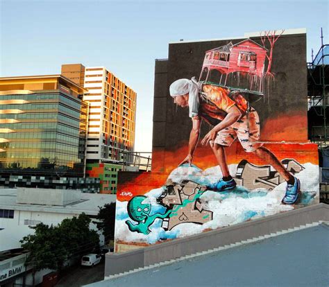 Fintan Magee New Mural Brisbane Australia StreetArtNews