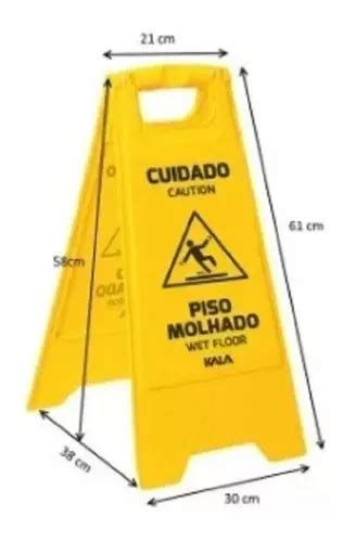 Cavalete De Sinaliza O Piso Molhado Placa Refor Ada Kala R Em