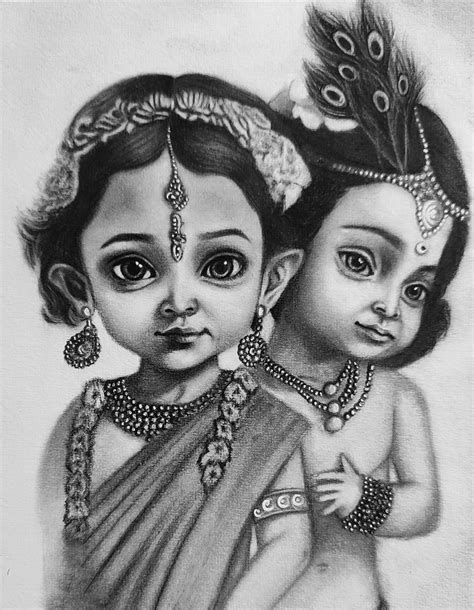 Radha Krishna Full Sketch