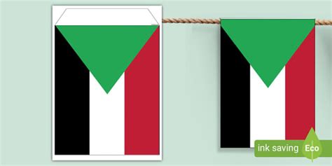 FREE Sudan Flag Bunting Hecho Por Educadores Twinkl