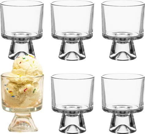 Yarlung 9 Pack Small Glass Dessert Bowls 8 Oz Custard Cup Clear Pudding Cup