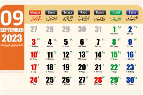 Kalender Jawa September 2023 Cari Tahu Hari Baik Untuk Gelar Hajat