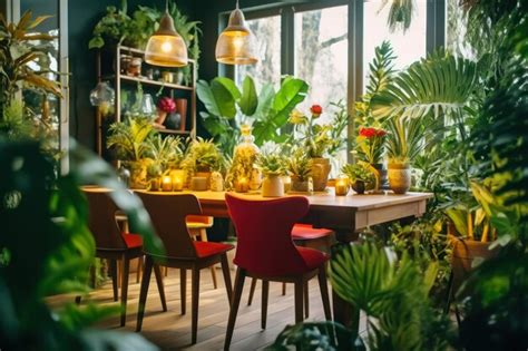 Premium Photo | Florist room full of green plants generative ai