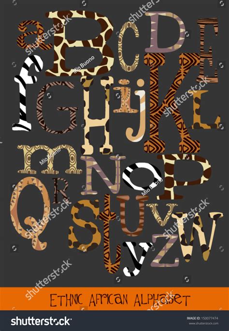 Ethnic African Alphabet Stock Vector 150077474 - Shutterstock