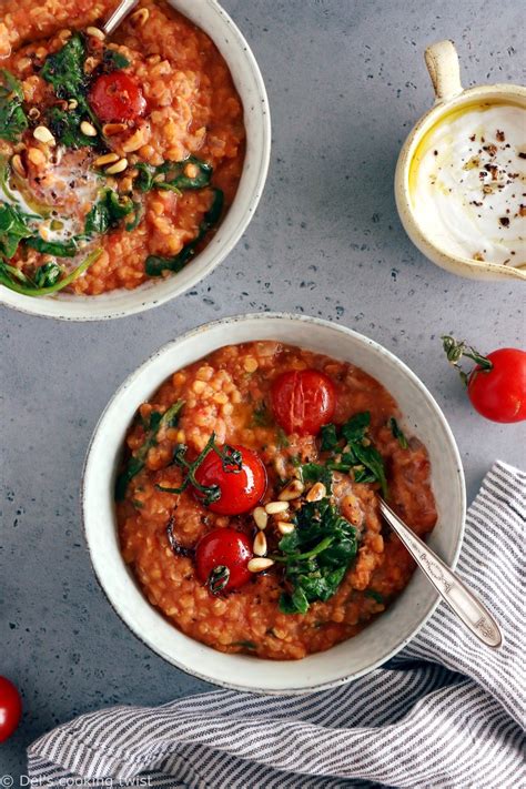 Lentilles Corail Aux Tomates Et Pinards Vegan Sans Gluten Recette