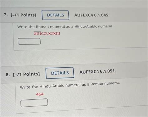 Solved 7 1 Points DETAILS AUFEXC4 6 1 045 Write The Chegg