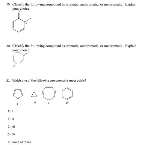 [solved] 19 I Do Not Understand Key Says Answer Should Be Aromatic I Don T Course Hero