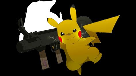 Pikachu With A Gun Wallpaper