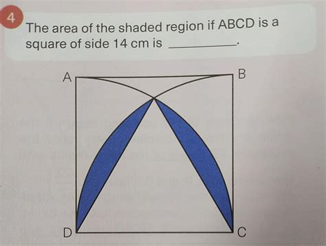 Area And Perimeter The Area Of The Shaded Region If ABCD Is A Square