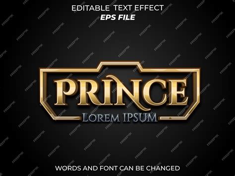 Premium Vector Prince Text Effect Font Editable Typography 3d Text