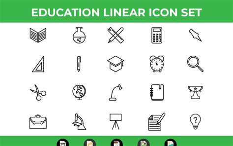 Conjunto De Iconos Lineales De Educación Vector Y Svg