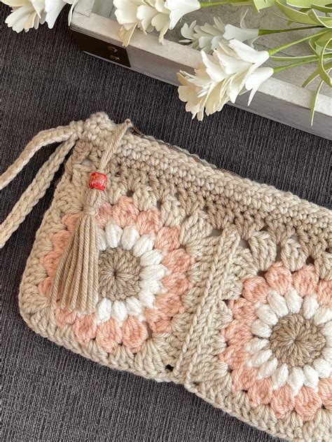 Crochet Flower Bag For Summer Boho Clutch Bag Crossbody Bag Granny